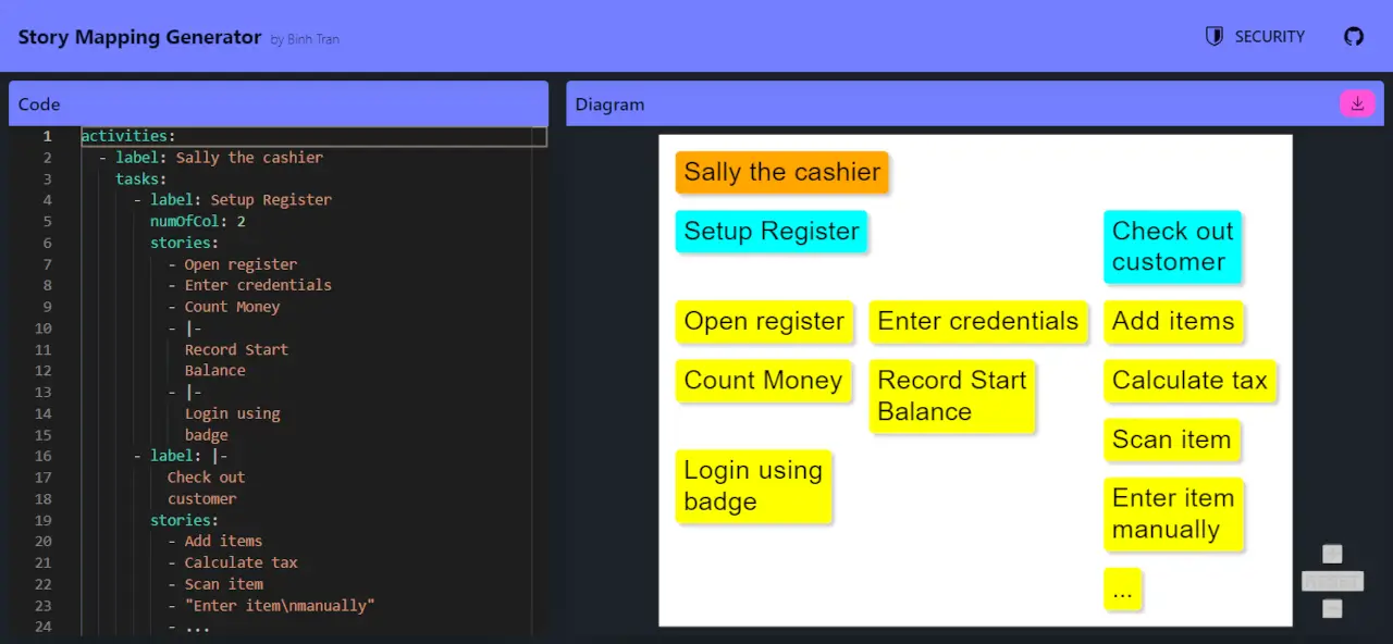 Story Mapping Generator Preview